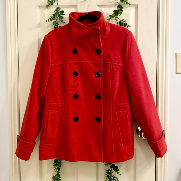 Red peacoat jacket - Picture 1 of 6